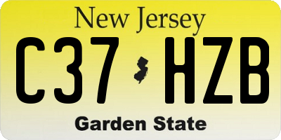 NJ license plate C37HZB
