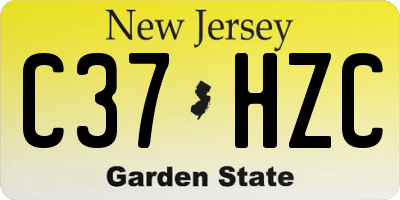 NJ license plate C37HZC