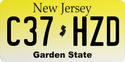 NJ license plate C37HZD