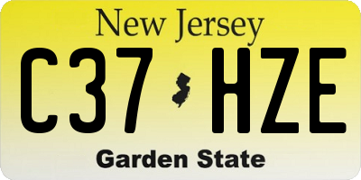 NJ license plate C37HZE