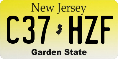 NJ license plate C37HZF