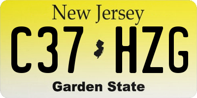 NJ license plate C37HZG