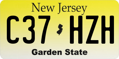 NJ license plate C37HZH