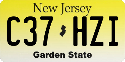 NJ license plate C37HZI