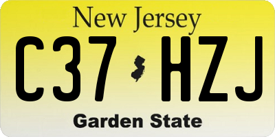 NJ license plate C37HZJ