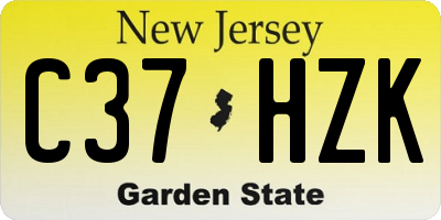 NJ license plate C37HZK
