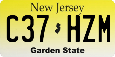 NJ license plate C37HZM