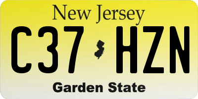 NJ license plate C37HZN