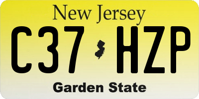 NJ license plate C37HZP
