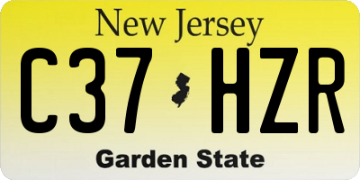 NJ license plate C37HZR