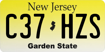 NJ license plate C37HZS