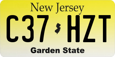 NJ license plate C37HZT