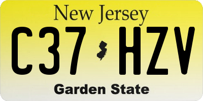 NJ license plate C37HZV