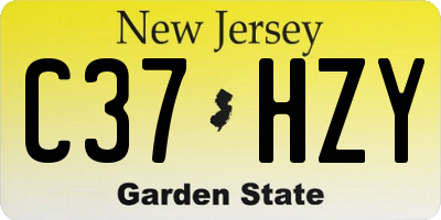 NJ license plate C37HZY