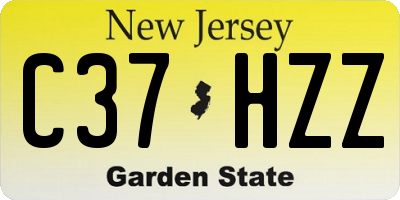 NJ license plate C37HZZ