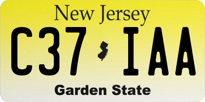 NJ license plate C37IAA