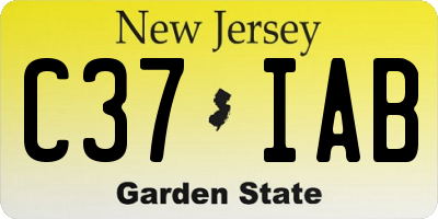 NJ license plate C37IAB