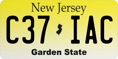 NJ license plate C37IAC