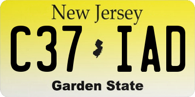 NJ license plate C37IAD