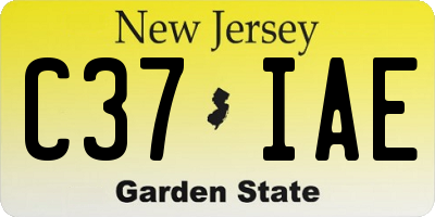 NJ license plate C37IAE