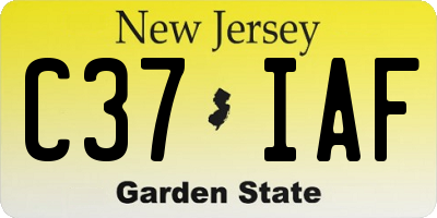 NJ license plate C37IAF