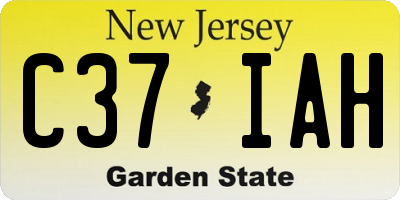 NJ license plate C37IAH