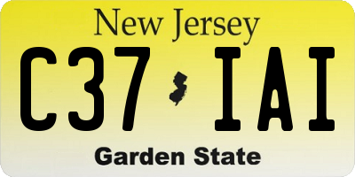 NJ license plate C37IAI