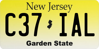 NJ license plate C37IAL