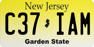 NJ license plate C37IAM