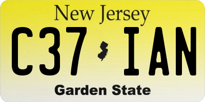 NJ license plate C37IAN