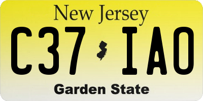 NJ license plate C37IAO