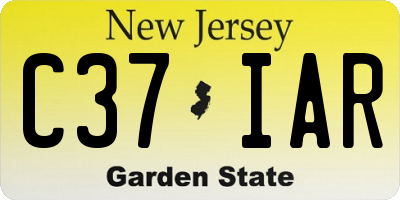NJ license plate C37IAR