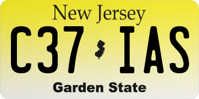 NJ license plate C37IAS