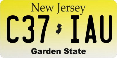 NJ license plate C37IAU