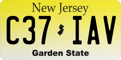 NJ license plate C37IAV