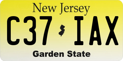 NJ license plate C37IAX