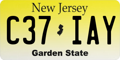 NJ license plate C37IAY