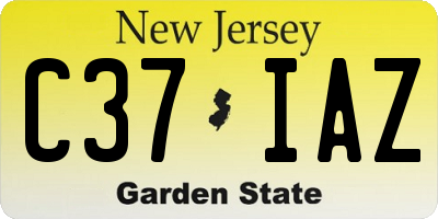 NJ license plate C37IAZ