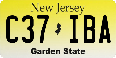 NJ license plate C37IBA