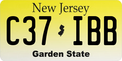 NJ license plate C37IBB
