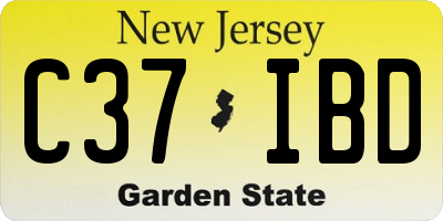 NJ license plate C37IBD