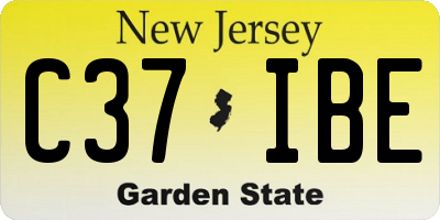 NJ license plate C37IBE