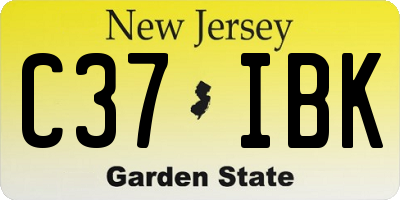 NJ license plate C37IBK