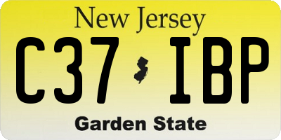 NJ license plate C37IBP