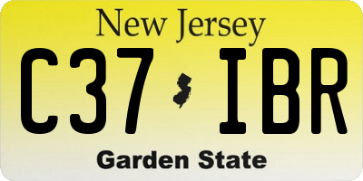 NJ license plate C37IBR