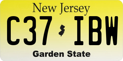 NJ license plate C37IBW