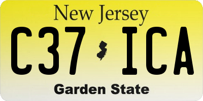 NJ license plate C37ICA