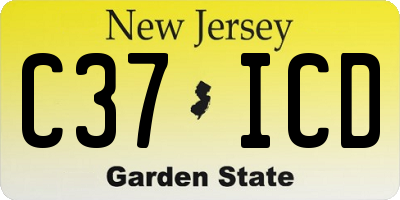 NJ license plate C37ICD