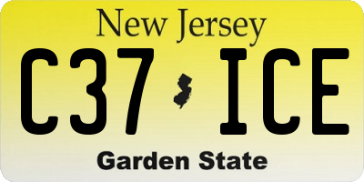 NJ license plate C37ICE