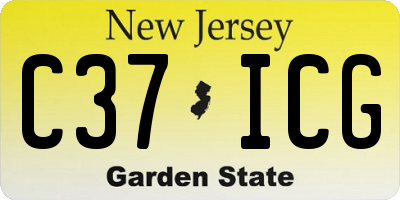 NJ license plate C37ICG